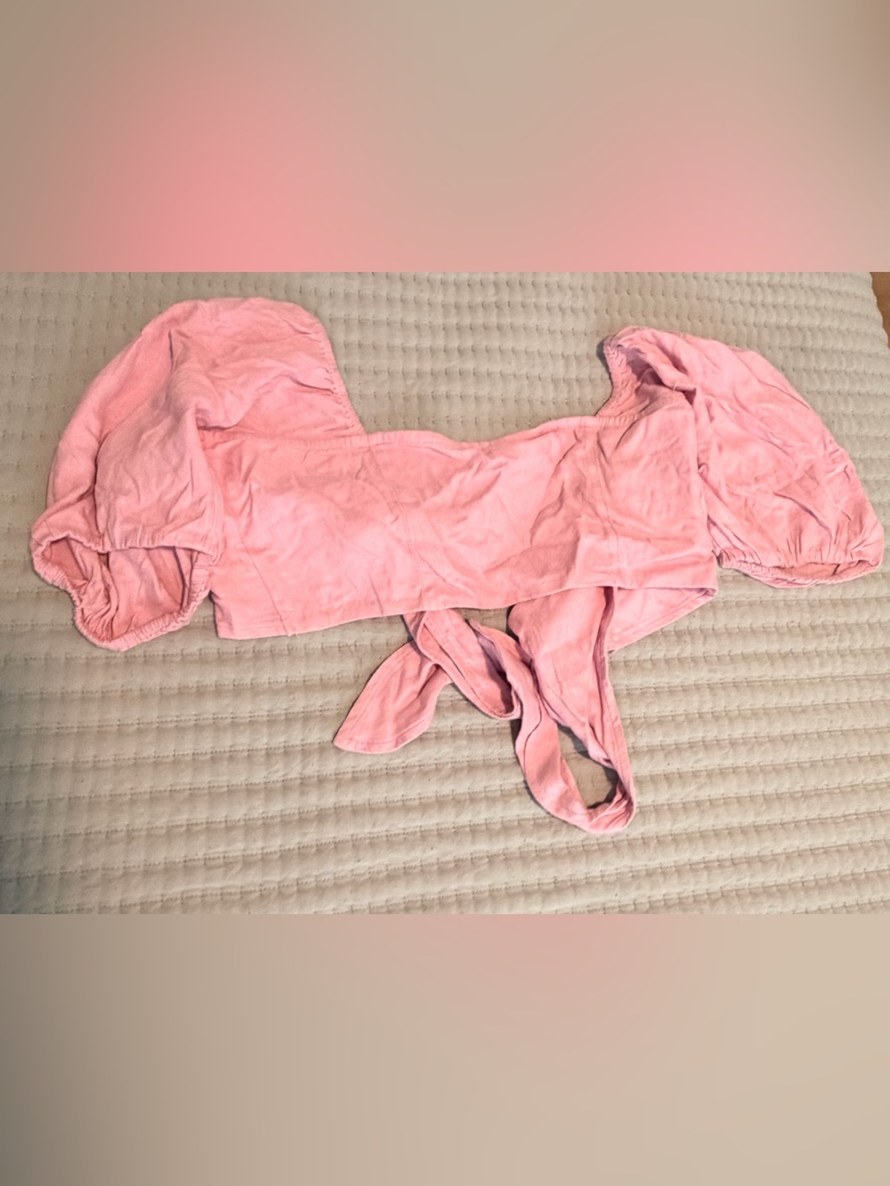 Abercrombie & Fitch Pink Tie-Back Crop Top